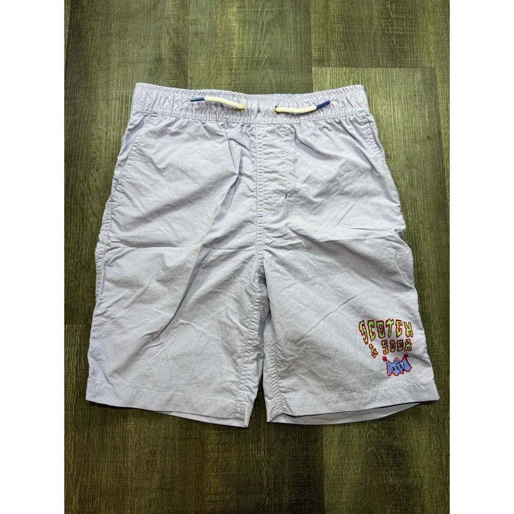 Scotch & Soda Boys Lilac Purple Ghost Graphic Swim Shorts Trunks Size 12 152